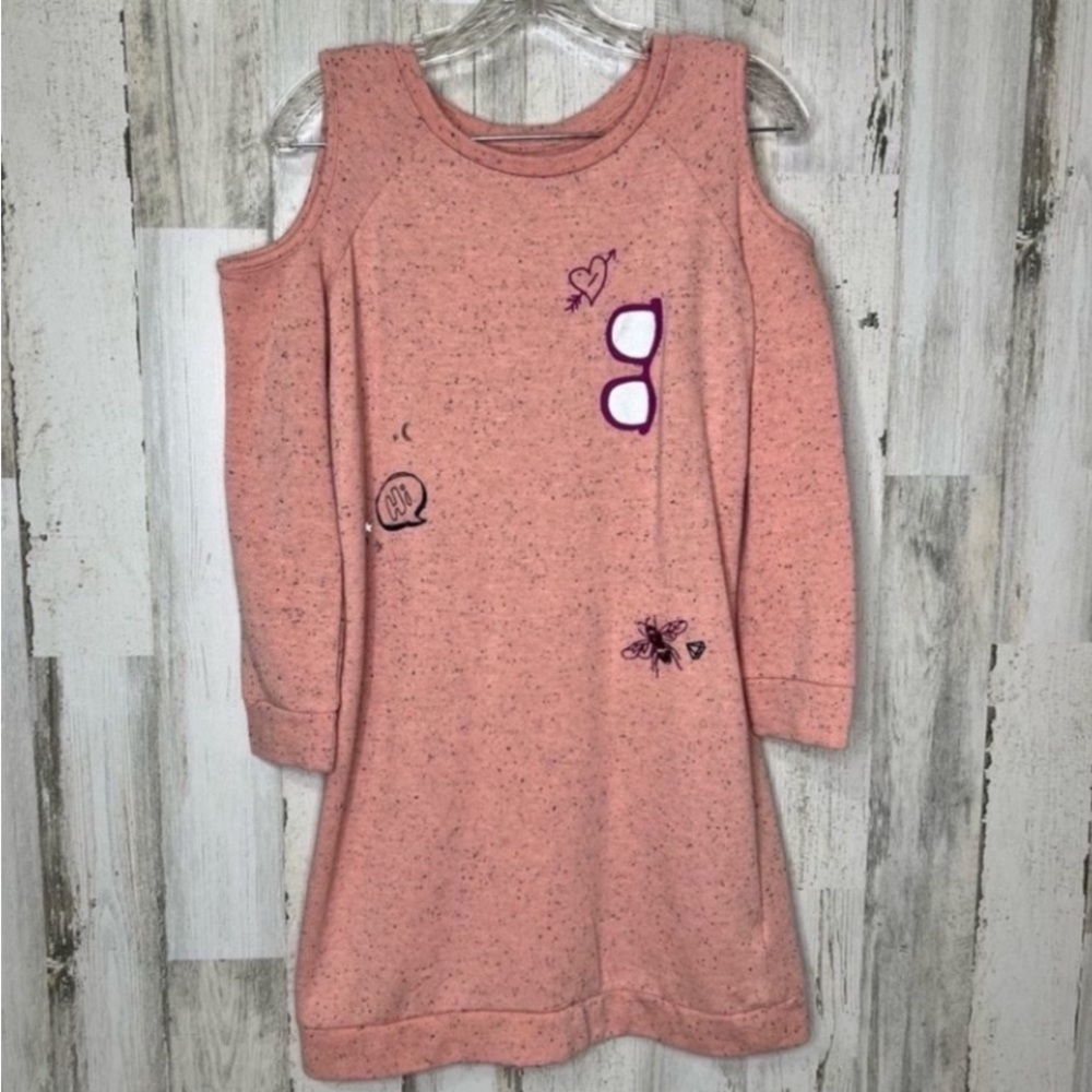 Love Fire Women's Speckled Sunglasses Bee Cold Shoulder Top Pink Purple Size XL